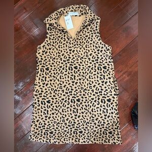 Leopard Print quilt Sleeveless dress size M NWT